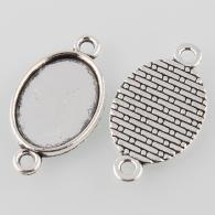 10 pieces - Cabucon Seat Oval Tray: 18x13mm, 29x16x2mm, Hole: 2mm - #376948