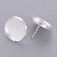 20 Silver colored ear sticker 12mm - #70186