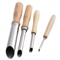 4x protruding scenic spatulas wood range, natural - #95468