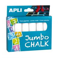Apli Jumbo Chalk Set White 6 pcs - #599547