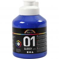 CC Acrylic Paint Glossy, blue, 500 ml/ 1 bottle - #589203