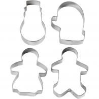 CC Cookie cutters, snowman, glove, ginger women and ginger man, H: 8 cm, 4 pc/ 1 pack - #588847