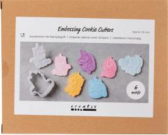 CC Cookie cutters with stamp Unicorn 6-7.5 cm White 6 Pieces - #594598