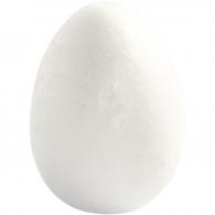 CC Polystyrene Eggs, white, H: 8 cm, 5 pc/ 1 pack - #589945