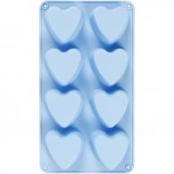 CC Silicone Mould, hearts, H: 3,5 cm, L: 35 cm, W: 21 cm, hole size 70x60 mm, 100 ml, 1 pc - #588838