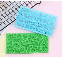 Clay / Cake Embossing Stamp Flowers (left in the photo) - #215555