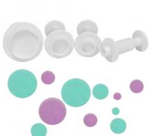 Cutter plunger round 3 pieces 0.8 - 1.0 and 1.5cm - #75944