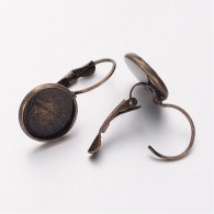 Earrings Bronze color around Cabucon 27mm - per 10 pieces - #13427