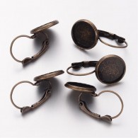 Earrings Bronze color around Cabucon 27mm - per 10 pieces - #13427