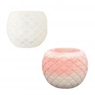 Jesmonite Silicone Mold 8.2 x 6.75cm Tea Light Holder Fish Scales - #599784