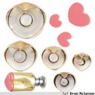 Klay Kutter, Kemper &amp;amp; Amp; Reg;, brass, 10x9mm, 11x10mm, 13x11mm, 17x14mm and 20.5x16.5mm Heart With Built-in Pop-out tool.  - #19401