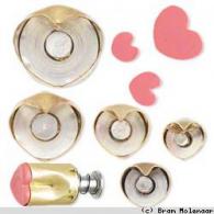 Klay Kutter, Kemper &amp; amp; amp; reg;, brass, 10x9mm, 11x10mm, 13x11mm, 17x14mm and 20.5x16.5mm Heart with Built-in Pop-out tool. - #376965