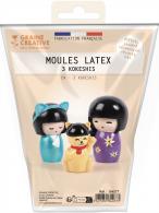 PLASTER LATEX KOKESHI MOULD x 3 MODELS - #598907